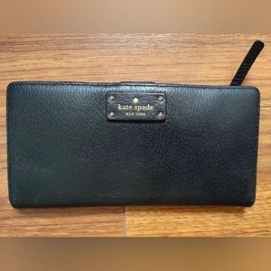 Kate Spade Pebbled Black Leather Wallet